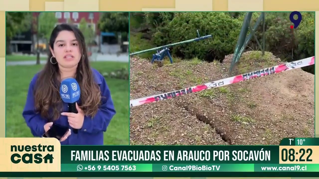 Familias evacuadas en arauco por socavón